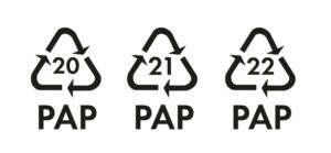 Papírové obaly a výrobky mohou být značeny těmito značkami.